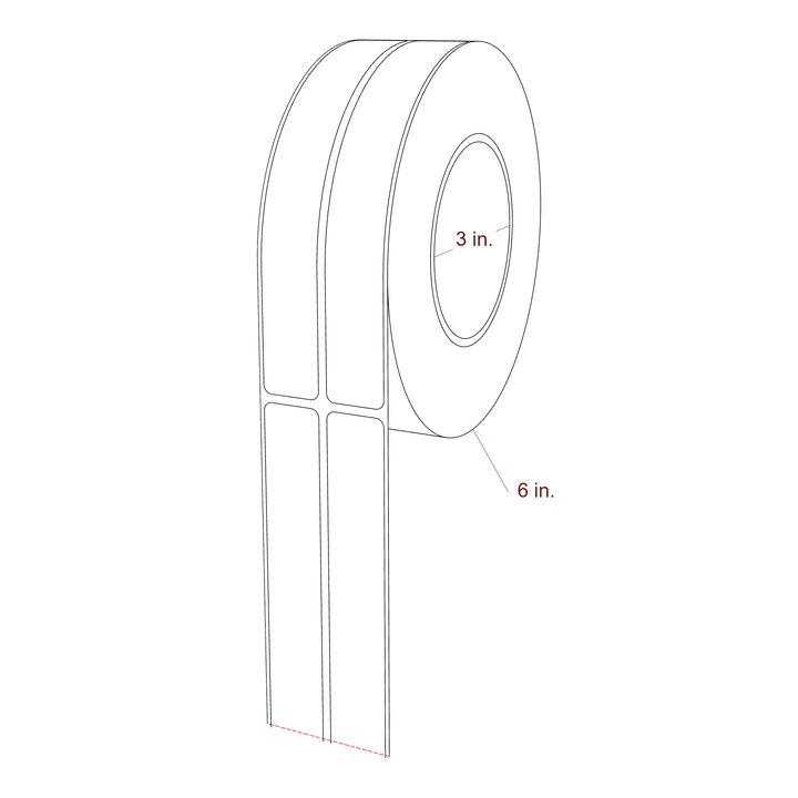 0.875" x 6.5" Inkjet Label Rolls | 2-Up | Fits Primera