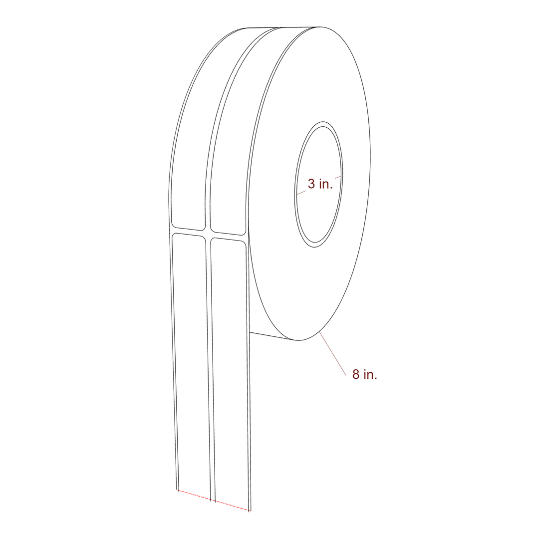 0.875" x 6.5" Inkjet Label Rolls | 2-Up | Fits Primera
