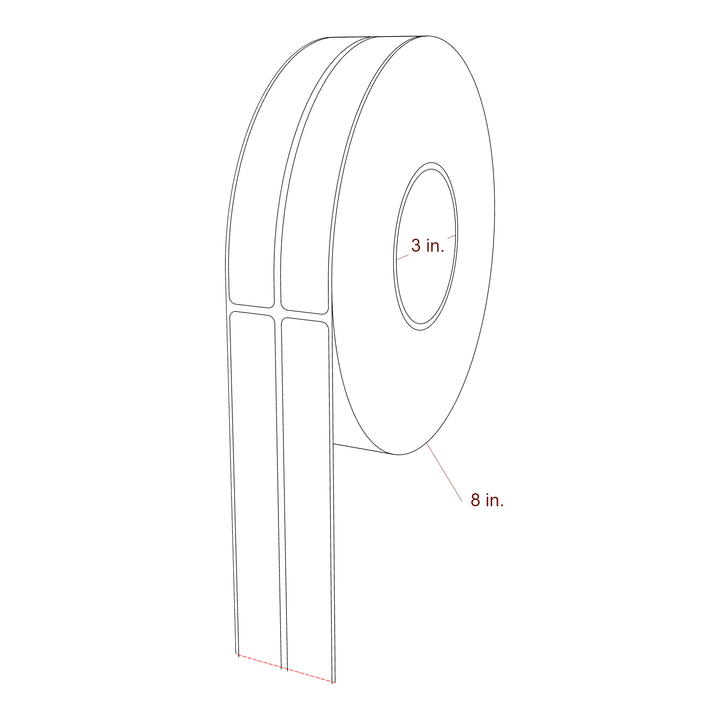 0.875" x 6.5" Inkjet Label Rolls | 2-Up | Fits Primera