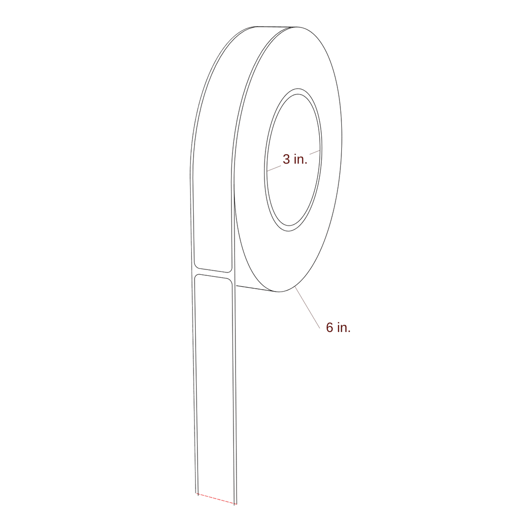 0.875" x 6.5" Rectangle Roll for Primera Printers; 0.875" x 6.5" Rectangle Label Diagram