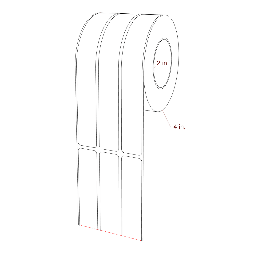 0.875" x 6.5" Rectangle Roll for Primera Printers; 0.875" x 6.5" Rectangle Label Diagram