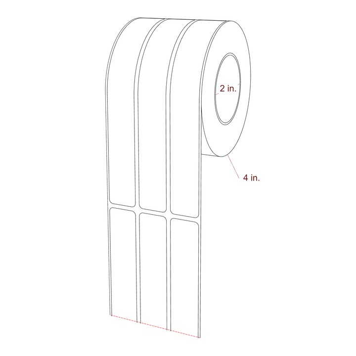 0.875" x 6.5" Rectangle Roll for Primera Printers; 0.875" x 6.5" Rectangle Label Diagram