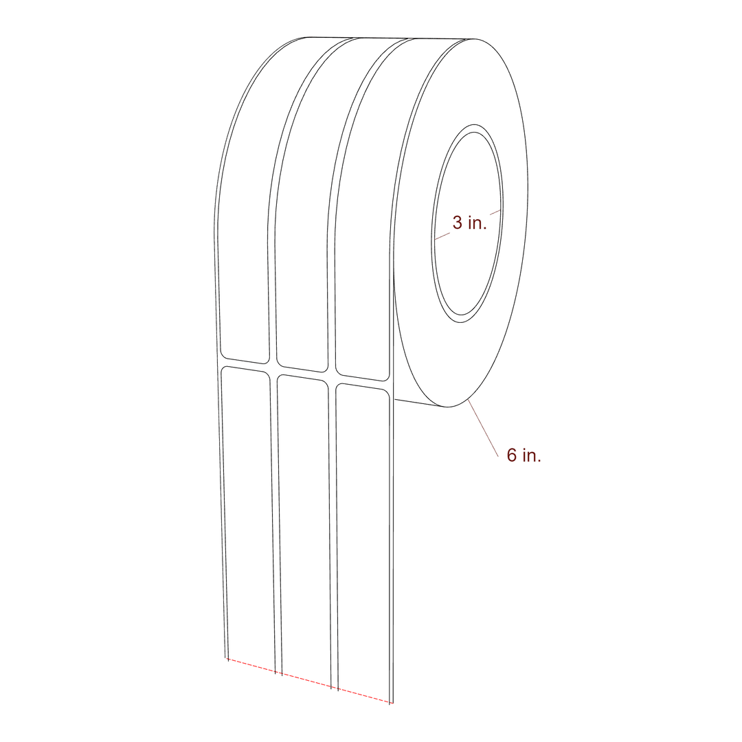 0.875" x 6.5" Inkjet Label Rolls | 3-Up | Fits Primera
