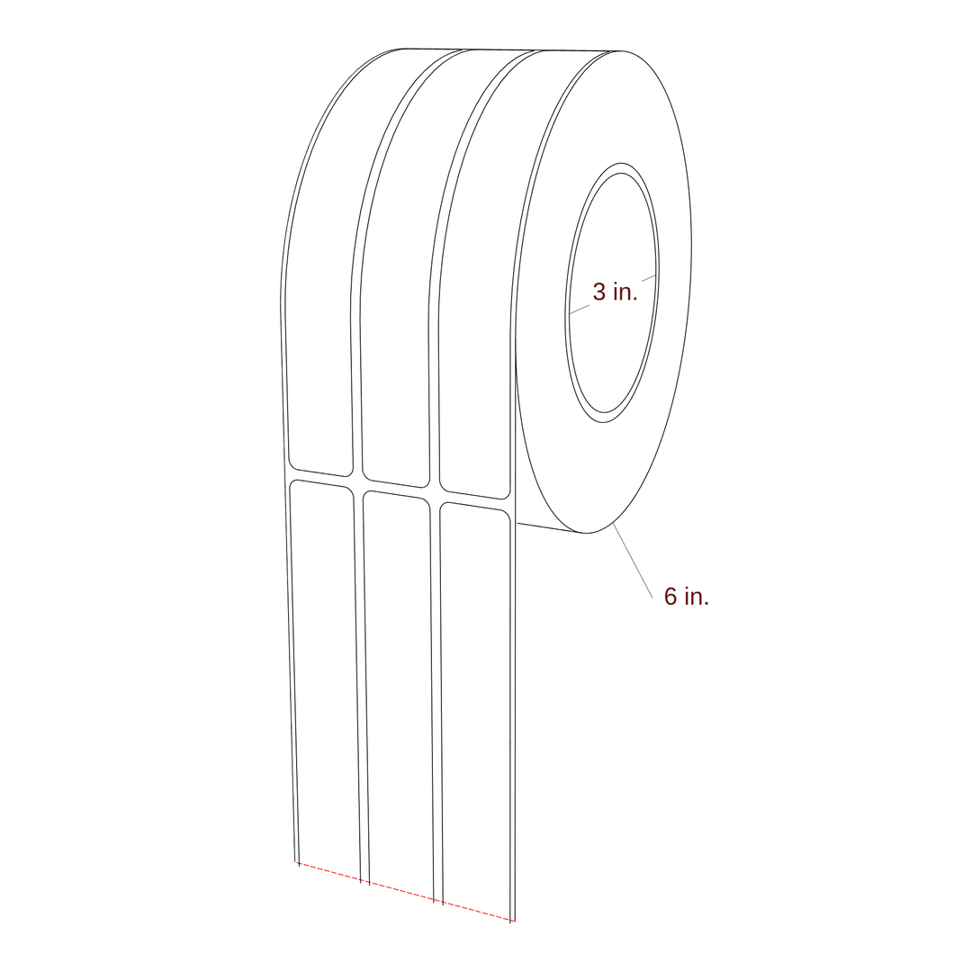 0.875" x 6.5" Rectangle Roll for Primera Printers; 0.875" x 6.5" Rectangle Label Diagram