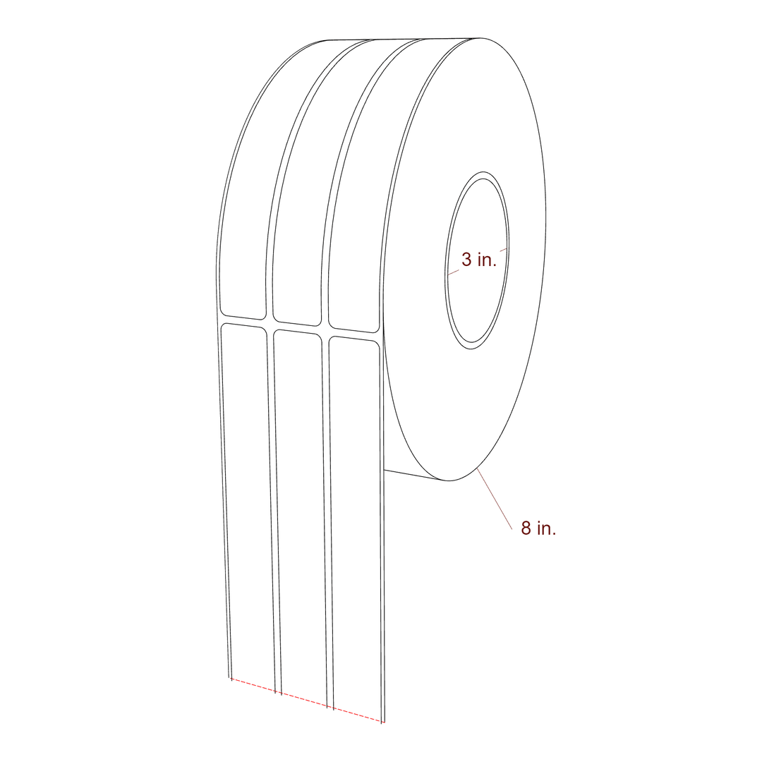 0.875" x 6.5" Inkjet Label Rolls | 3-Up | Fits Primera