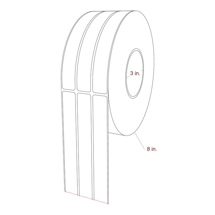 0.875" x 6.5" Inkjet Label Rolls | 3-Up | Fits Primera