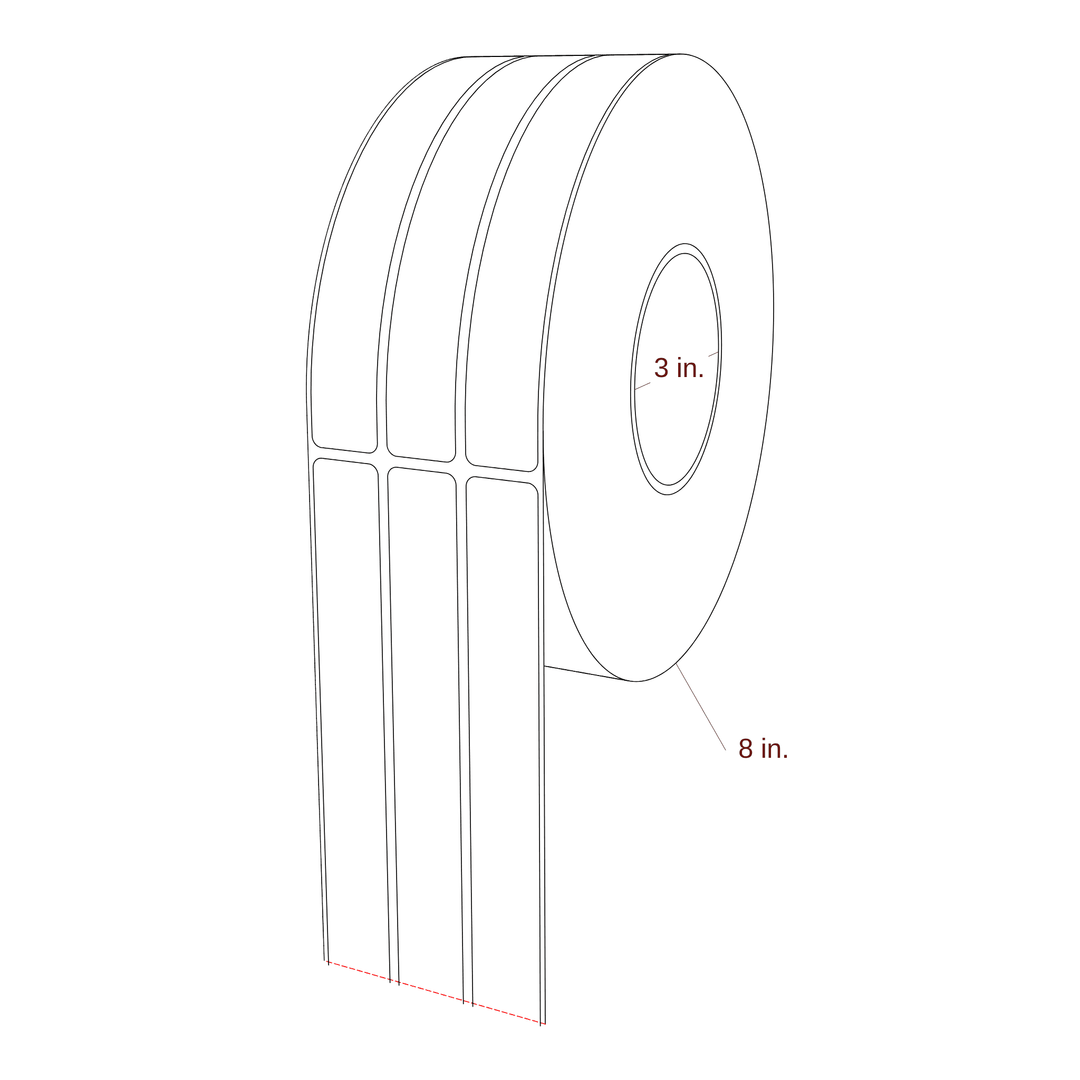 0.875" x 6.5" Inkjet Label Rolls | 3-Up | Fits Primera