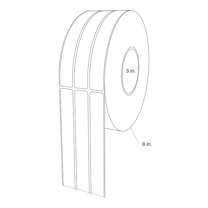 0.875" x 6.5" Inkjet Label Rolls | 3-Up | Fits Primera