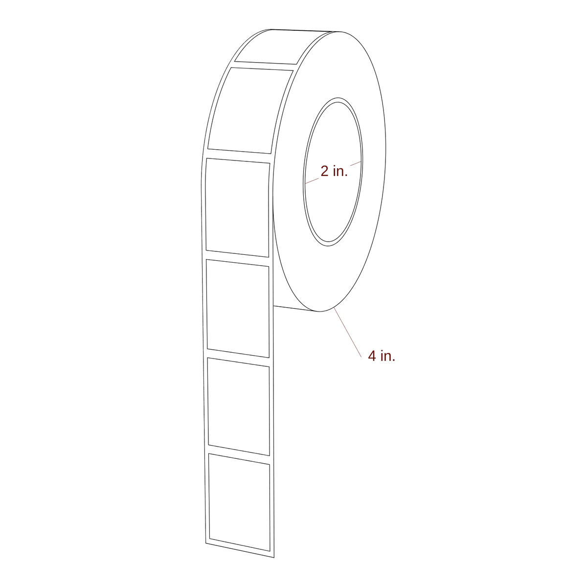 0.938" x 1.25" Rectangle Roll for Primera Printers; 0.938" x 1.25" Rectangle Label Diagram