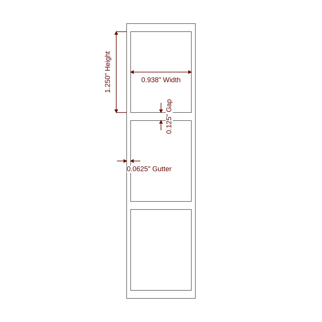 0.938" x 1.25" Rectangle Roll for Primera Printers; 0.938" x 1.25" Rectangle Label Diagram