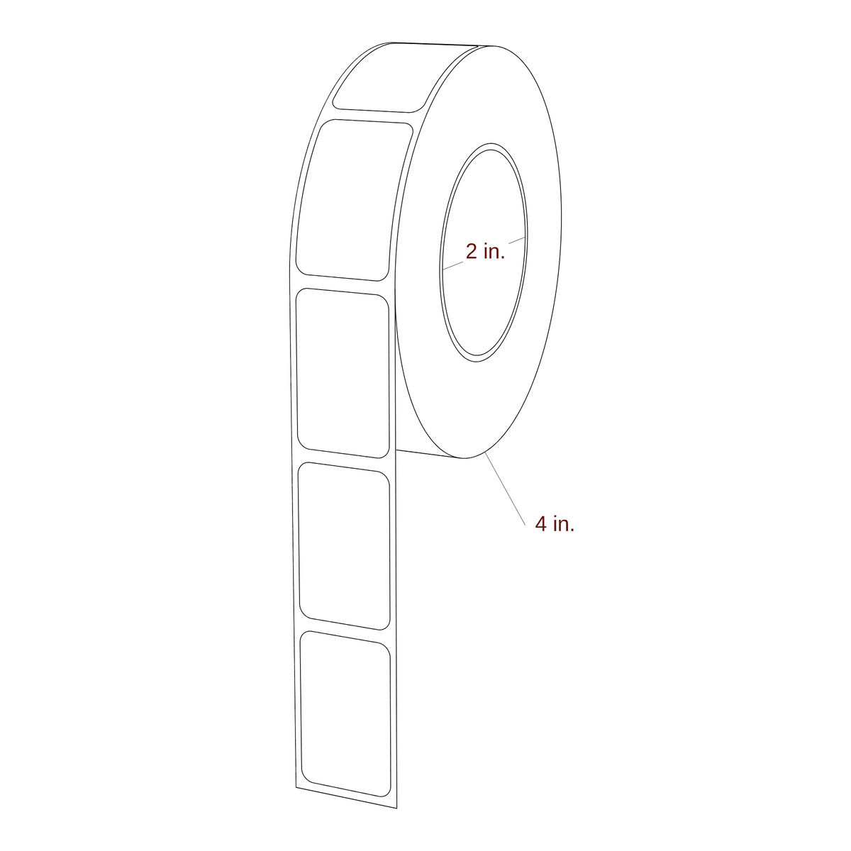0.938" x 1.5" Rectangle Roll for Primera Printers; 0.938" x 1.5" Rectangle Label Diagram