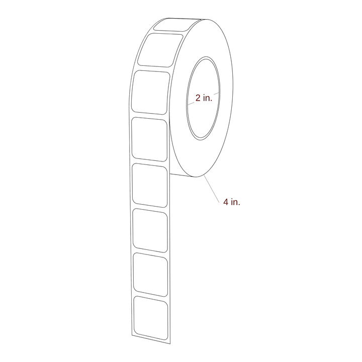 0.938" x 1" Rectangle Roll for Primera Printers; 0.938" x 1" Rectangle Label Diagram