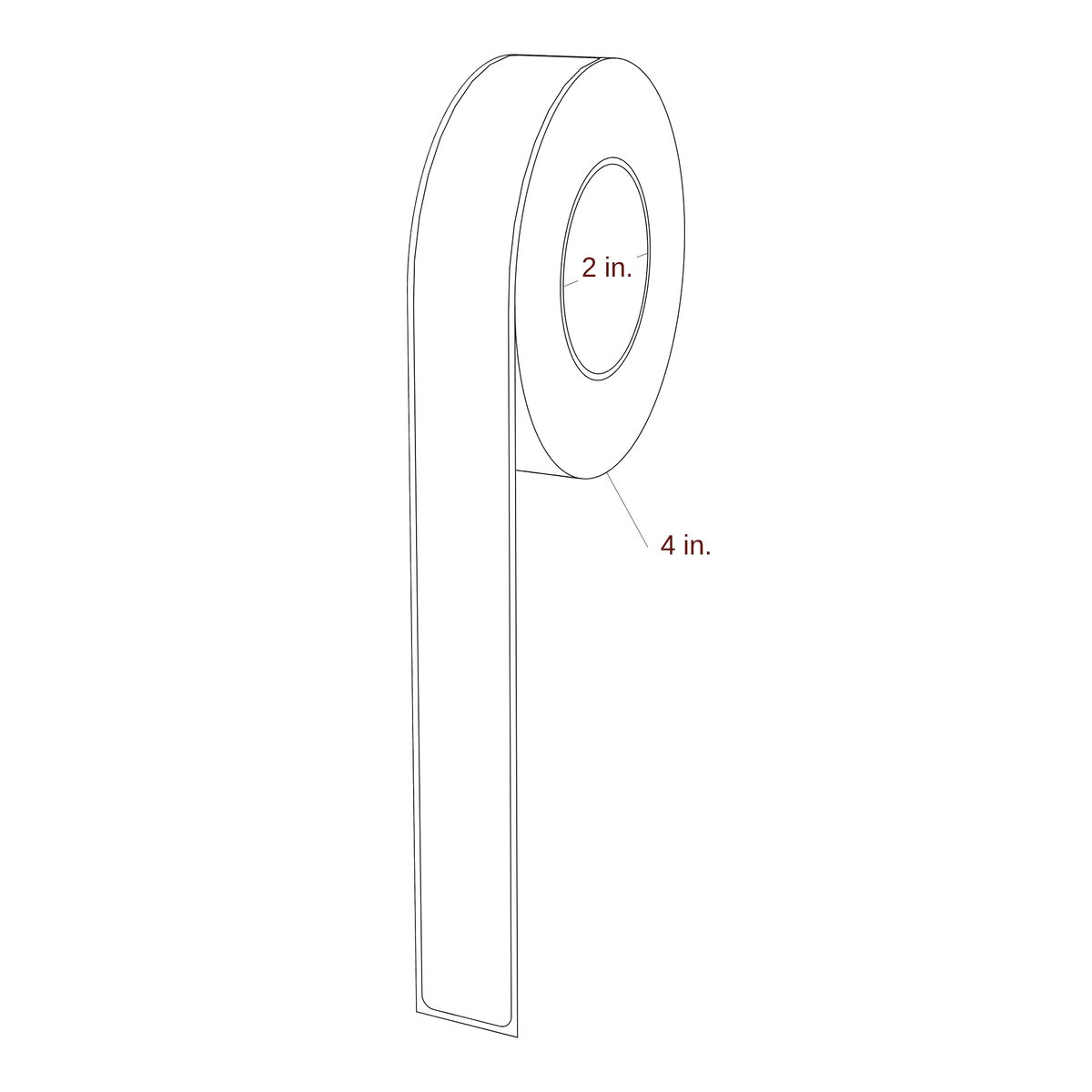 0.938" x 10" Rectangle Roll for Primera Printers; 0.938" x 10" Rectangle Label Diagram
