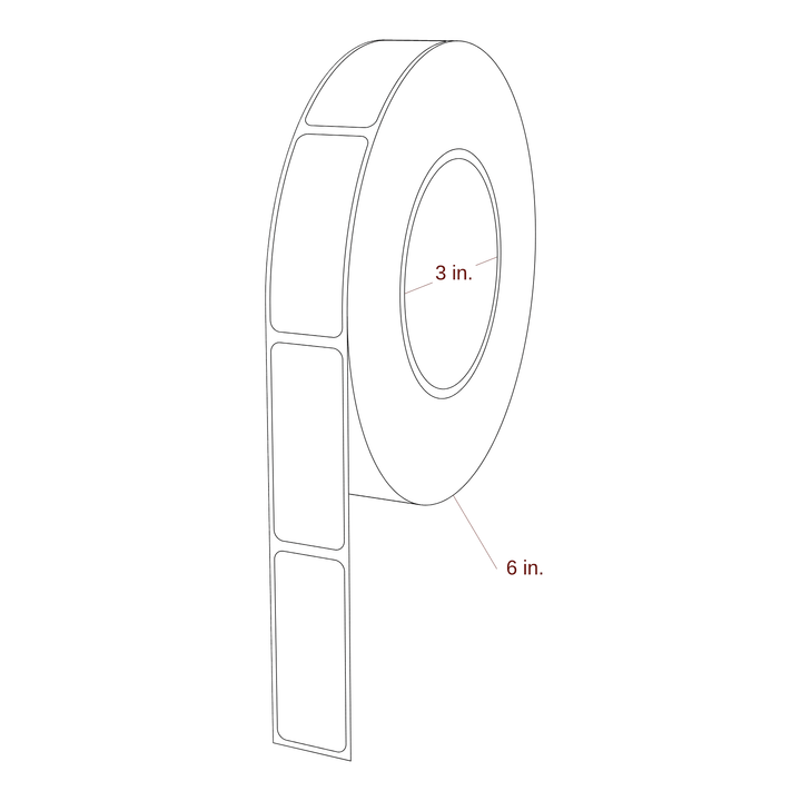 0.938" x 2.4" Rectangle Roll for Inkjet Printers; 0.938" x 2.4" Rectangle Label Diagram