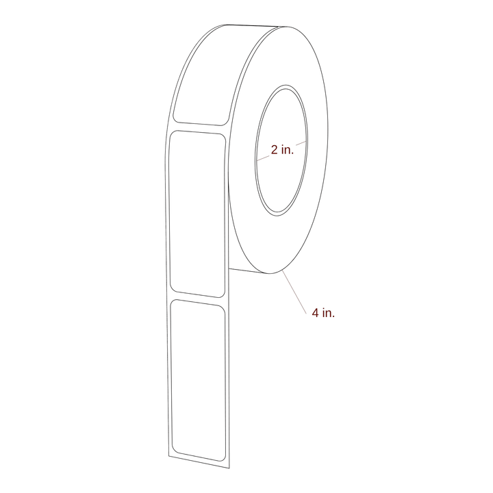 0.938" x 2.5" Rectangle Roll for Primera Printers; 0.938" x 2.5" Rectangle Label Diagram