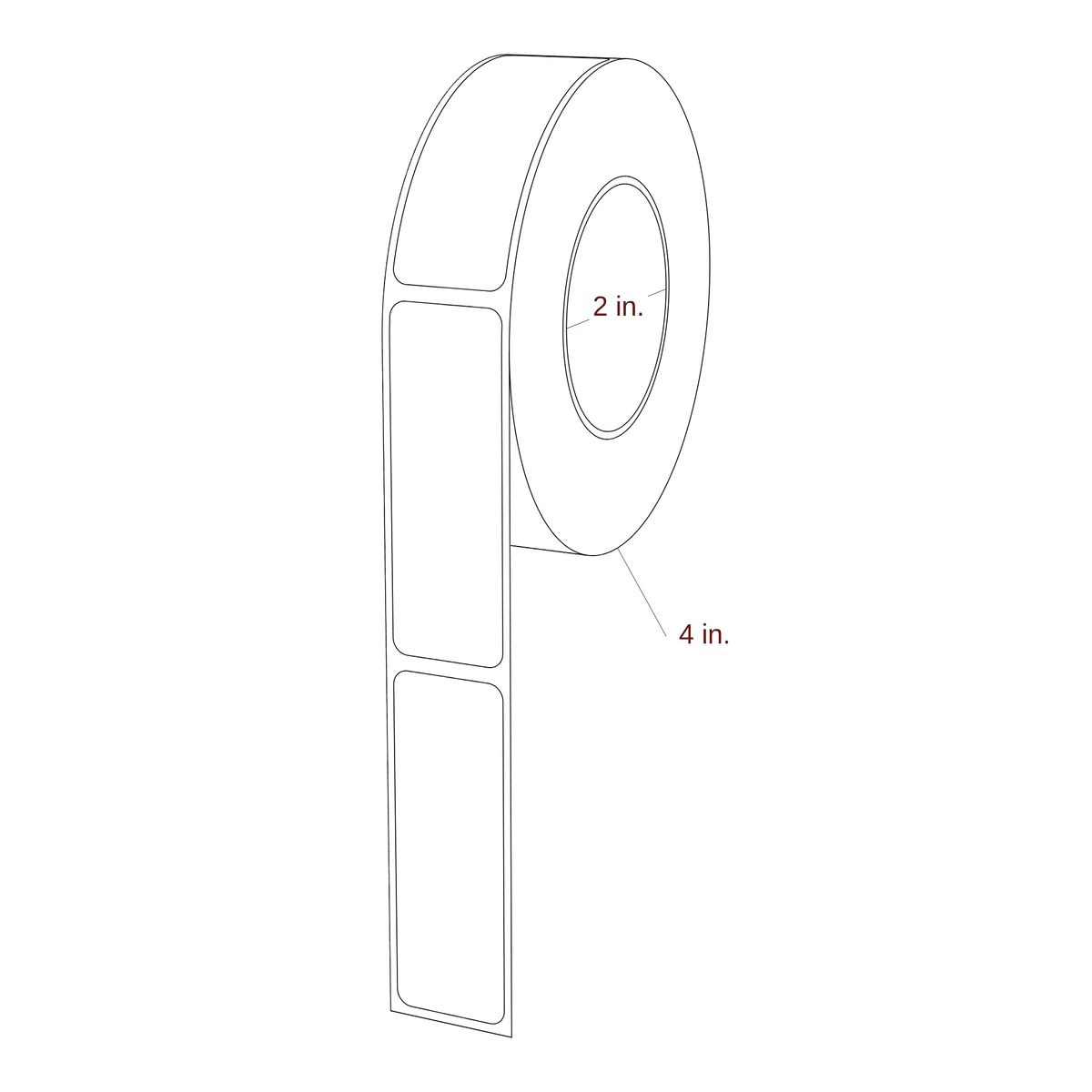 0.938" x 2.75" Rectangle Roll for Primera Printers; 0.938" x 2.75" Rectangle Label Diagram