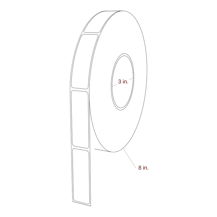 0.938" x 2.8125" Rectangle Roll for Inkjet Printers; 0.938" x 2.8125" Rectangle Label Diagram