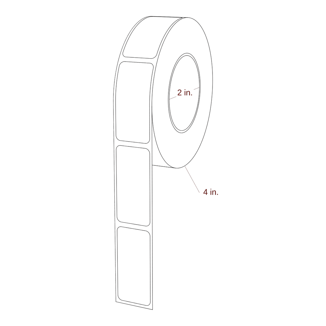 0.938" x 2" Rectangle Roll for Primera Printers; 0.938" x 2" Rectangle Label Diagram