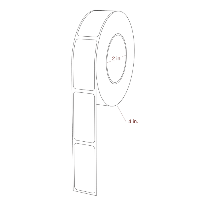 0.938" x 2" Rectangle Roll for Primera Printers; 0.938" x 2" Rectangle Label Diagram