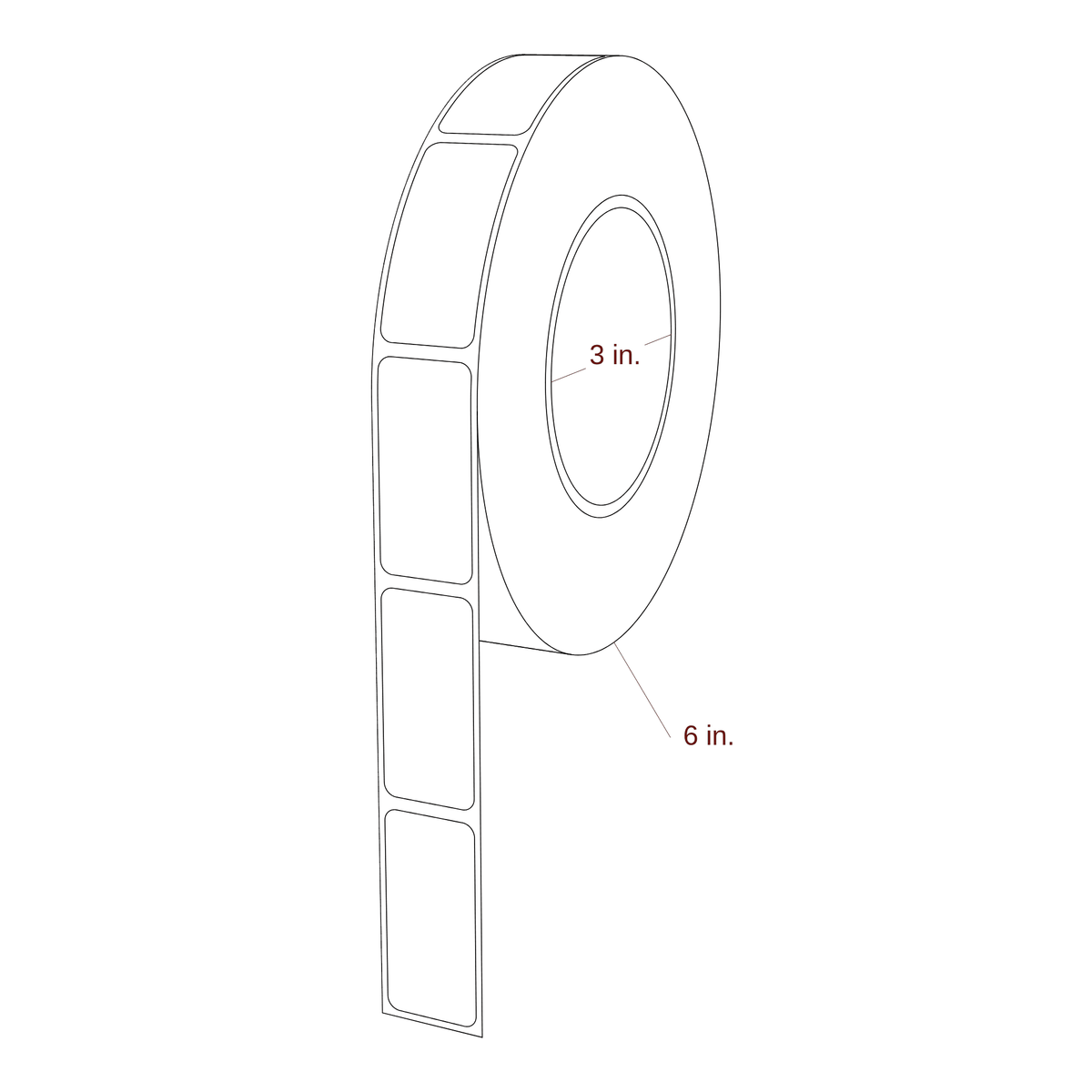0.938" x 2" Rectangle Roll for Primera Printers; 0.938" x 2" Rectangle Label Diagram