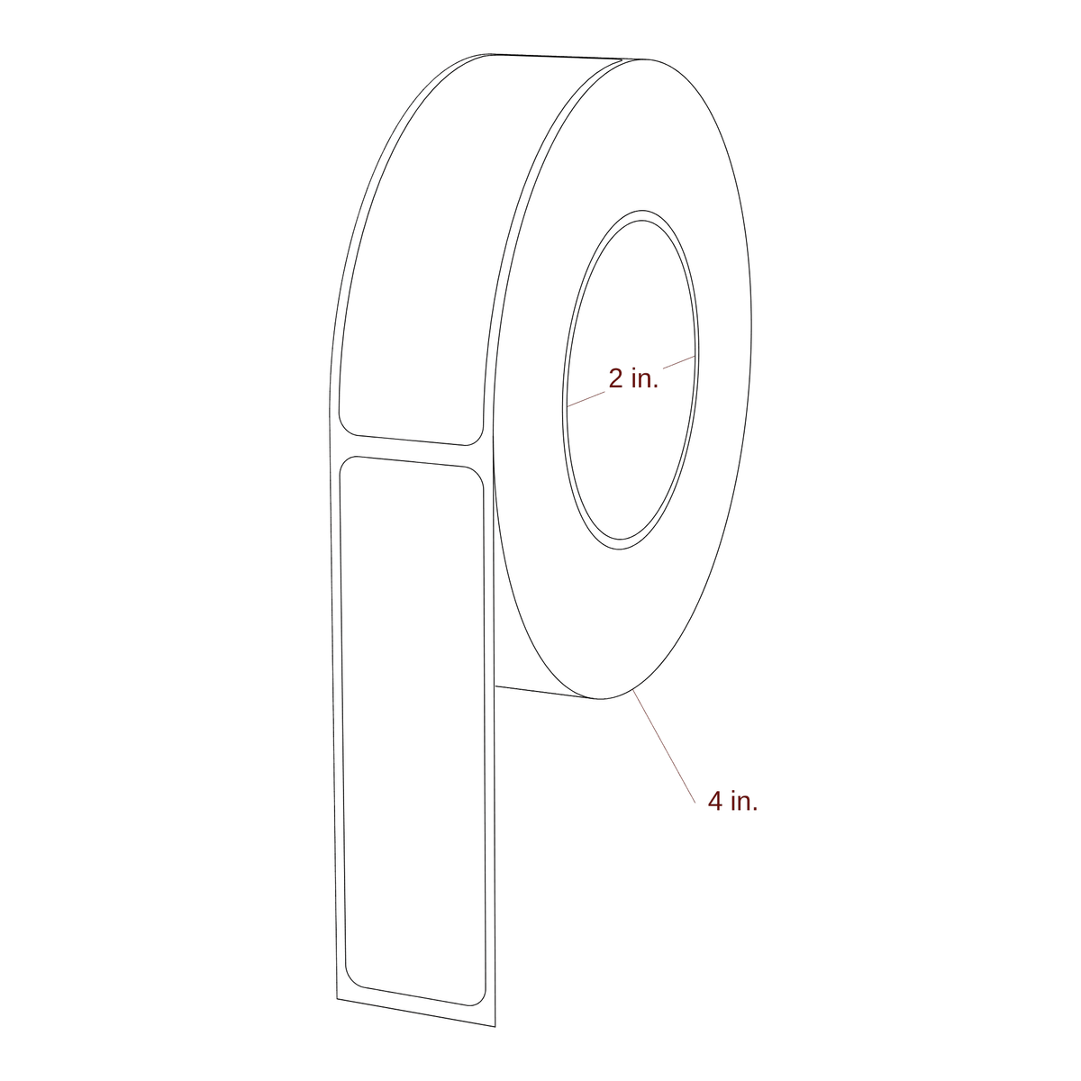 0.938" x 3.25" Rectangle Roll for Primera Printers; 0.938" x 3.25" Rectangle Label Diagram