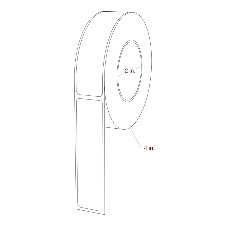 0.938" x 3.6875" Rectangle Roll for Primera Printers; 0.938" x 3.6875" Rectangle Label Diagram
