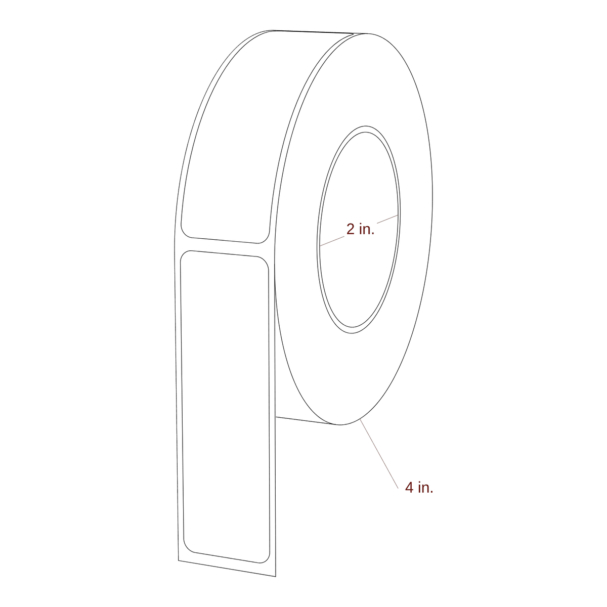 0.938" x 3" Rectangle Roll for Primera Printers; 0.938" x 3" Rectangle Label Diagram