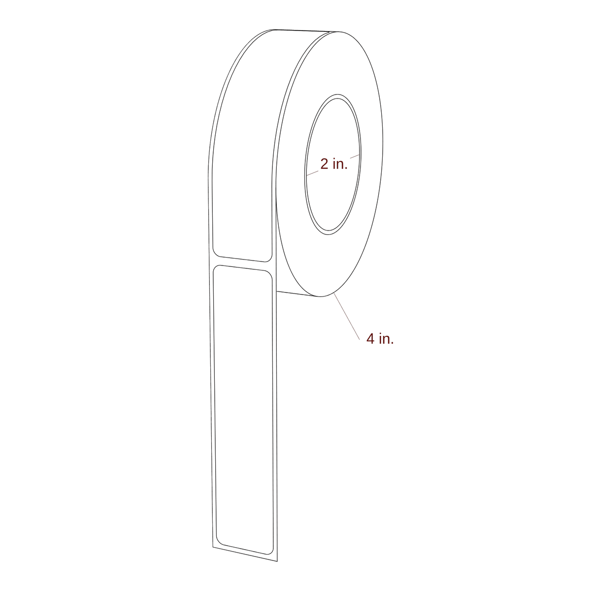 0.938" x 4.25" Rectangle Roll for Primera Printers; 0.938" x 4.25" Rectangle Label Diagram