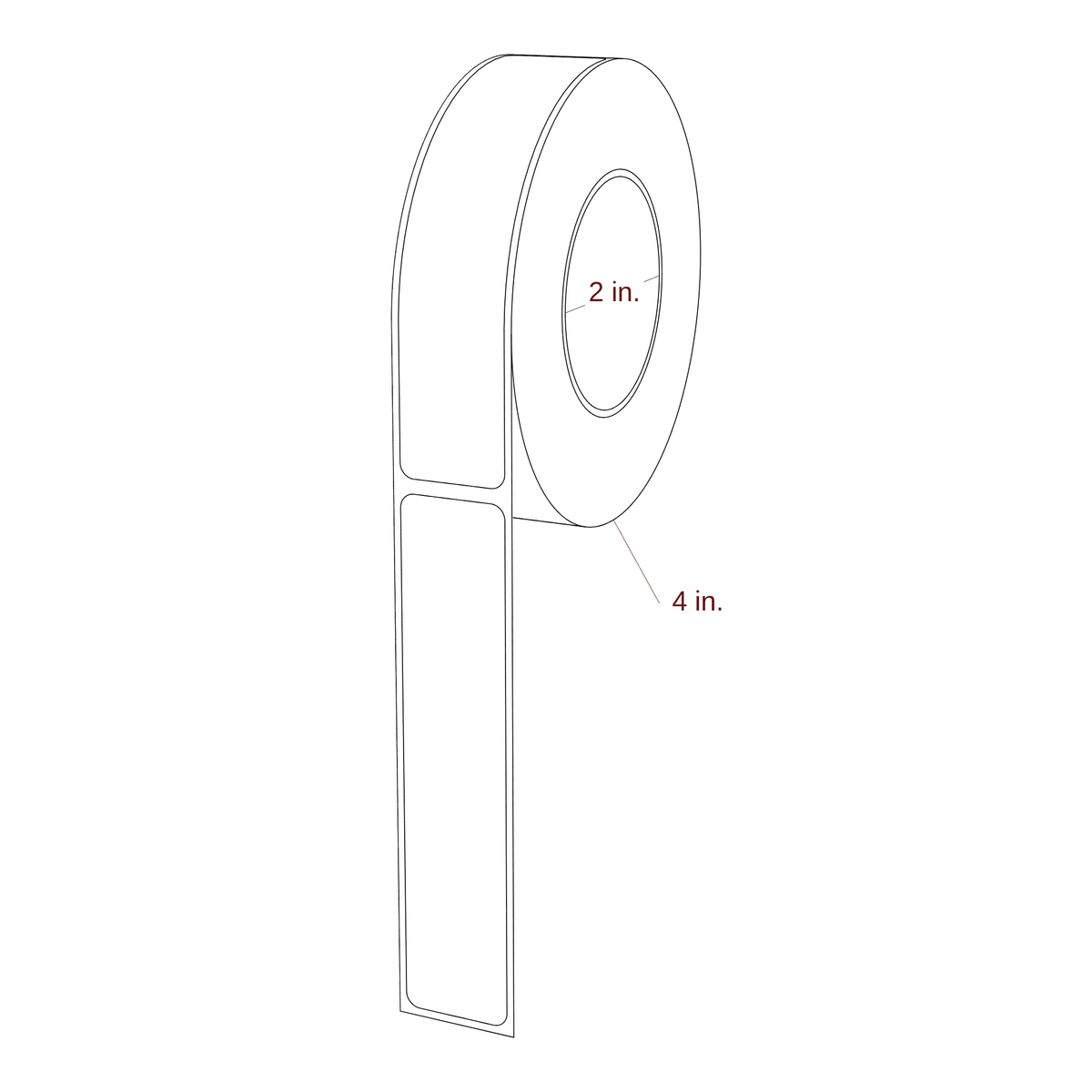 0.938" x 4.4375" Rectangle Roll for Primera Printers; 0.938" x 4.4375" Rectangle Label Diagram