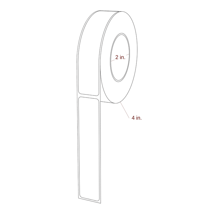 0.938" x 4.4375" Rectangle Roll for Primera Printers; 0.938" x 4.4375" Rectangle Label Diagram