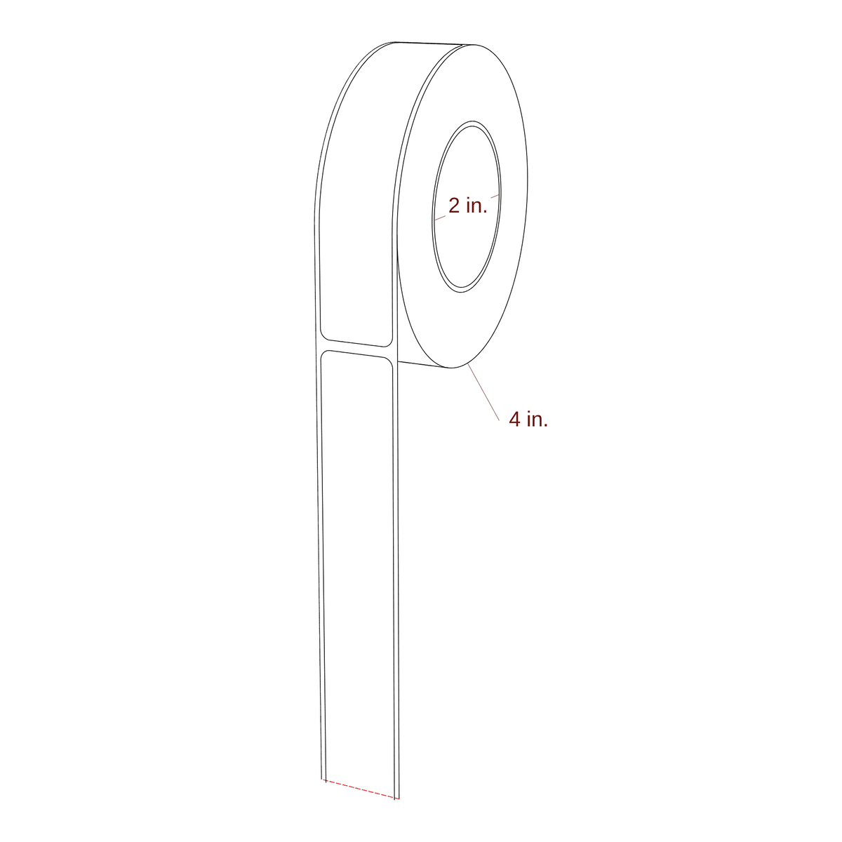 0.938" x 4.5" Rectangle Roll for Primera Printers; 0.938" x 4.5" Rectangle Label Diagram