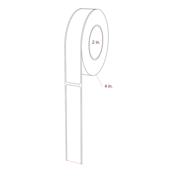0.938" x 5.25" Rectangle Roll for Primera Printers; 0.938" x 5.25" Rectangle Label Diagram