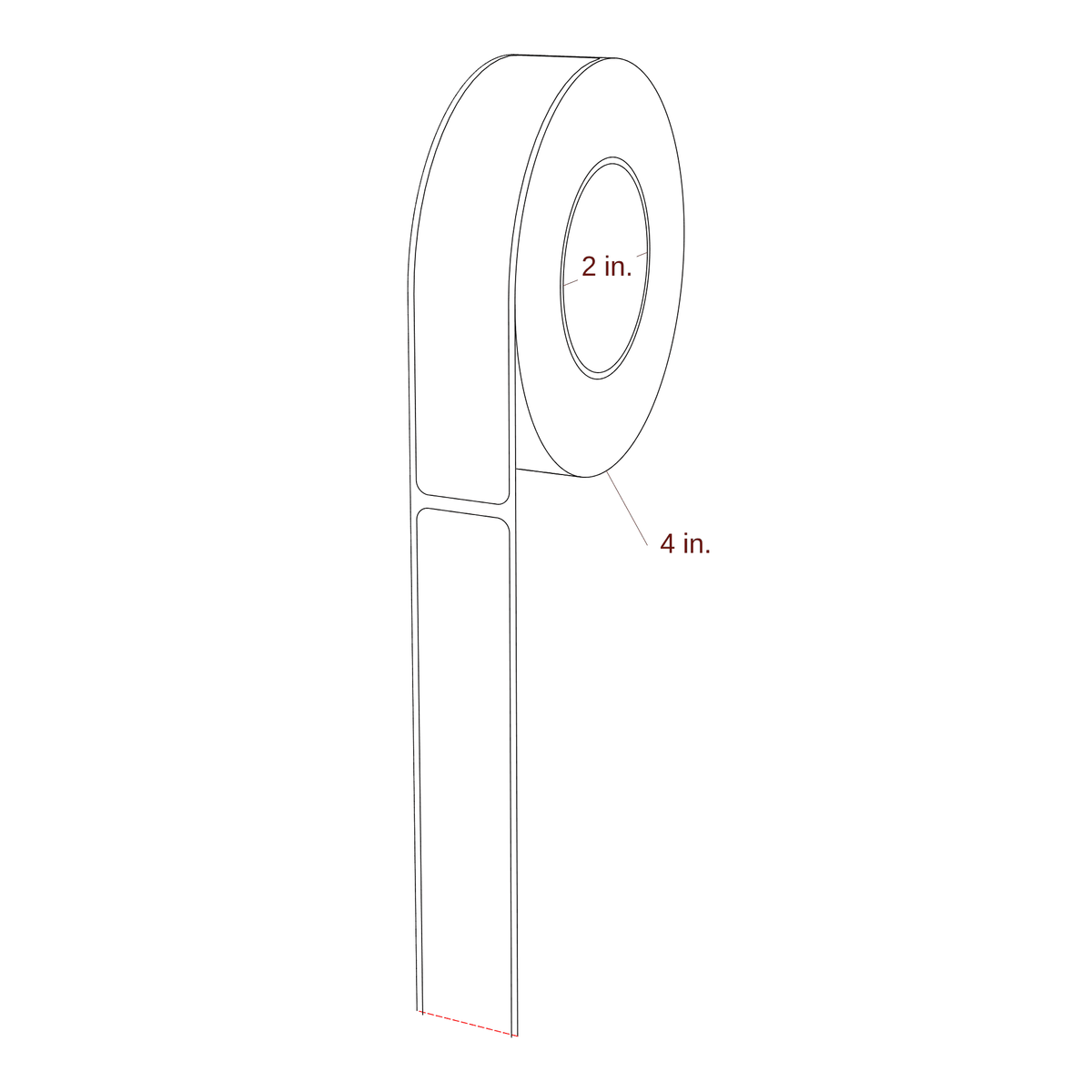 0.938" x 5" Rectangle Roll for Primera Printers; 0.938" x 5" Rectangle Label Diagram