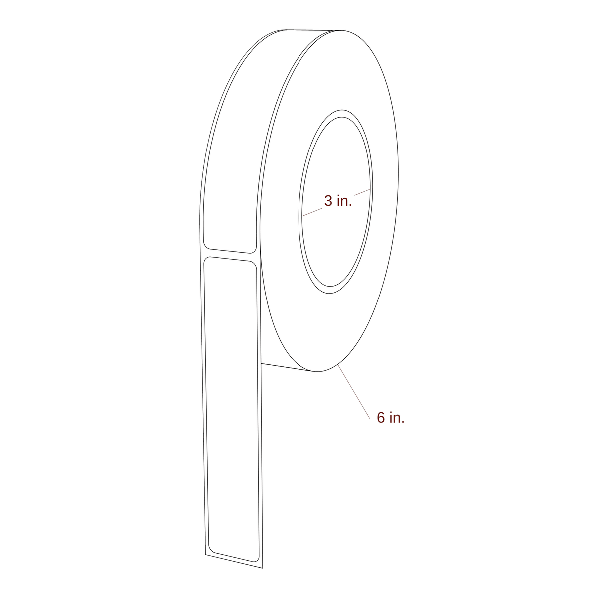 0.938" x 5" Rectangle Roll for Primera Printers; 0.938" x 5" Rectangle Label Diagram