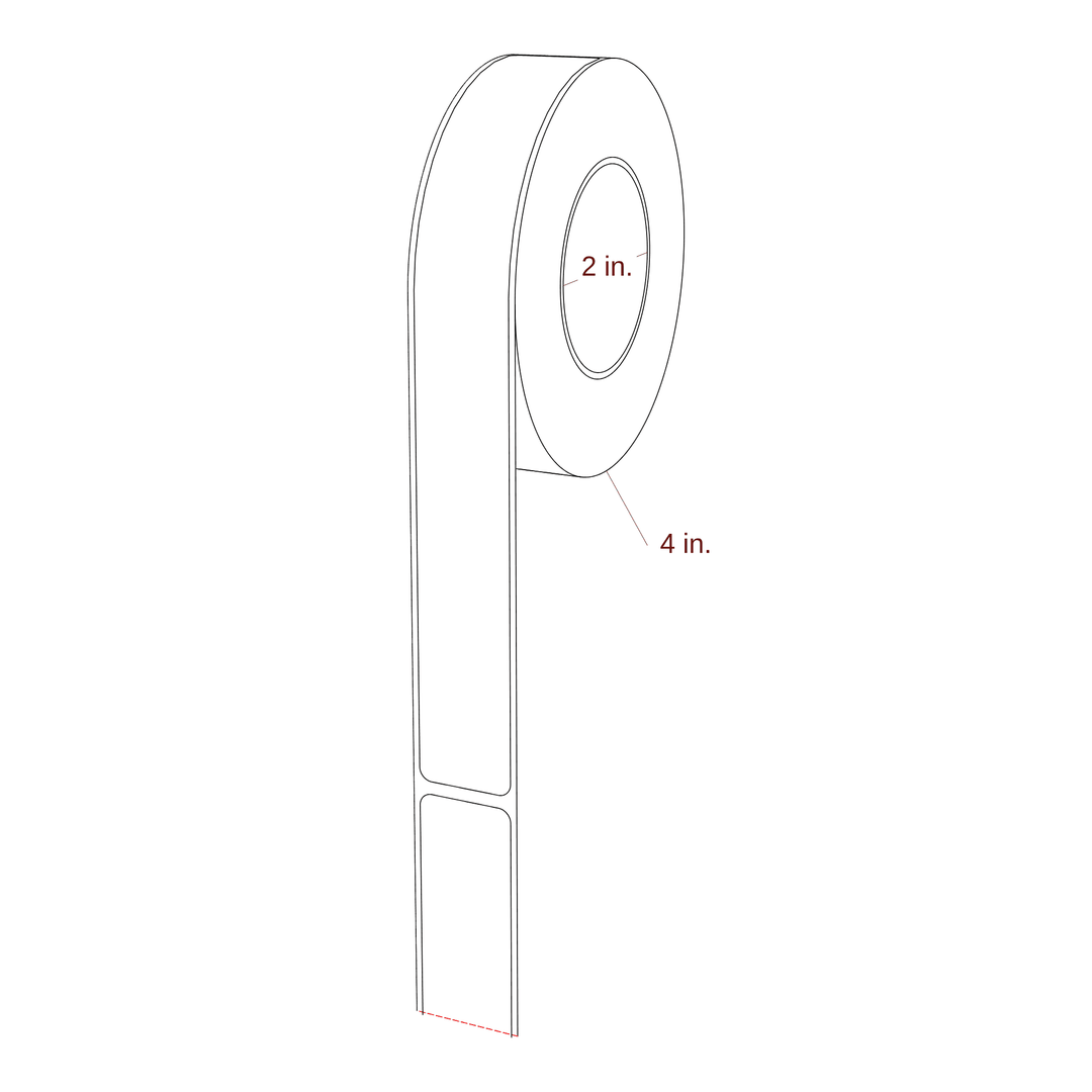 0.938" x 7.75" Rectangle Roll for Primera Printers; 0.938" x 7.75" Rectangle Label Diagram