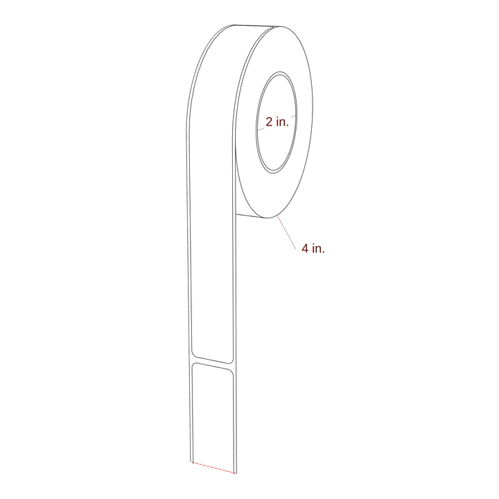 0.938" x 7.75" Rectangle Roll for Primera Printers; 0.938" x 7.75" Rectangle Label Diagram