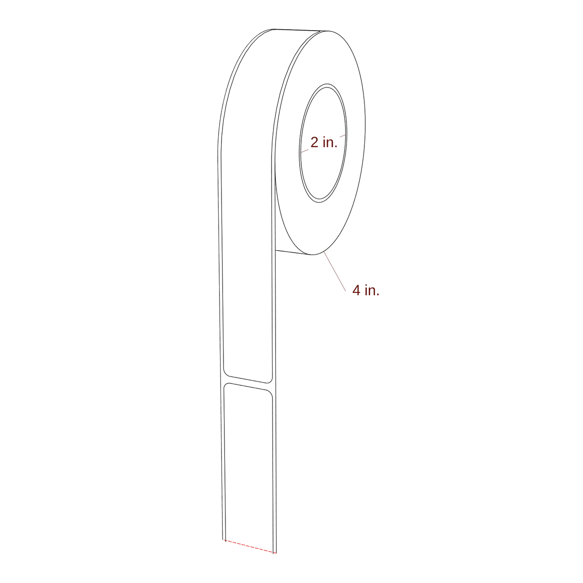 0.938" x 7" Rectangle Roll for Primera Printers; 0.938" x 7" Rectangle Label Diagram