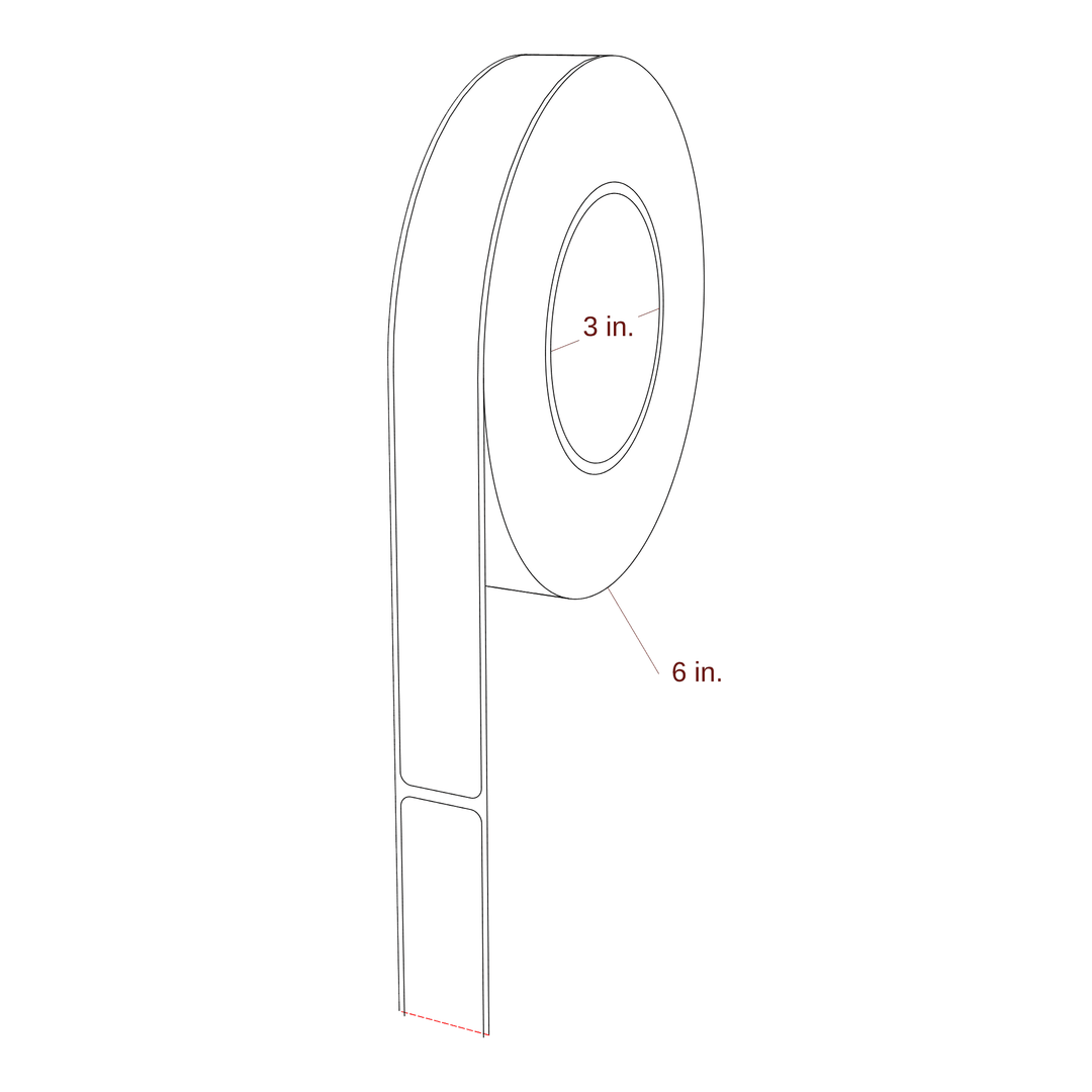 0.938" x 9" Rectangle Roll for Inkjet Printers; 0.938" x 9" Rectangle Label Diagram