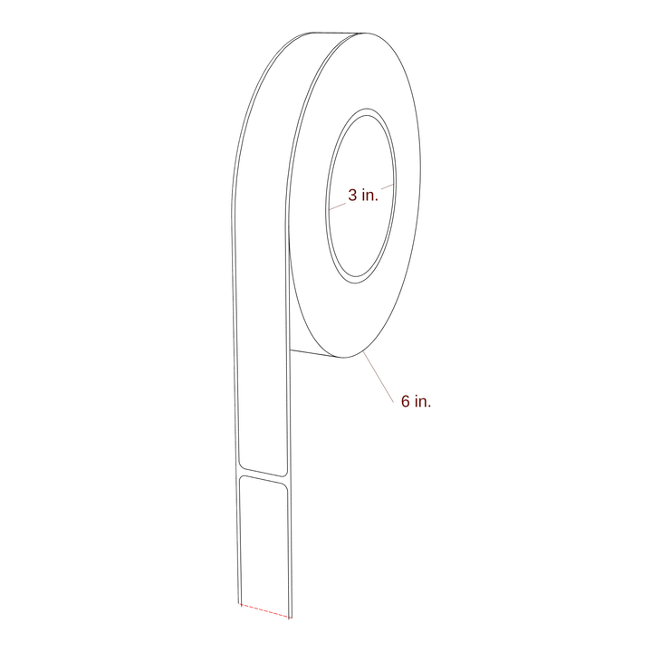 0.938" x 9" Rectangle Roll for Inkjet Printers; 0.938" x 9" Rectangle Label Diagram