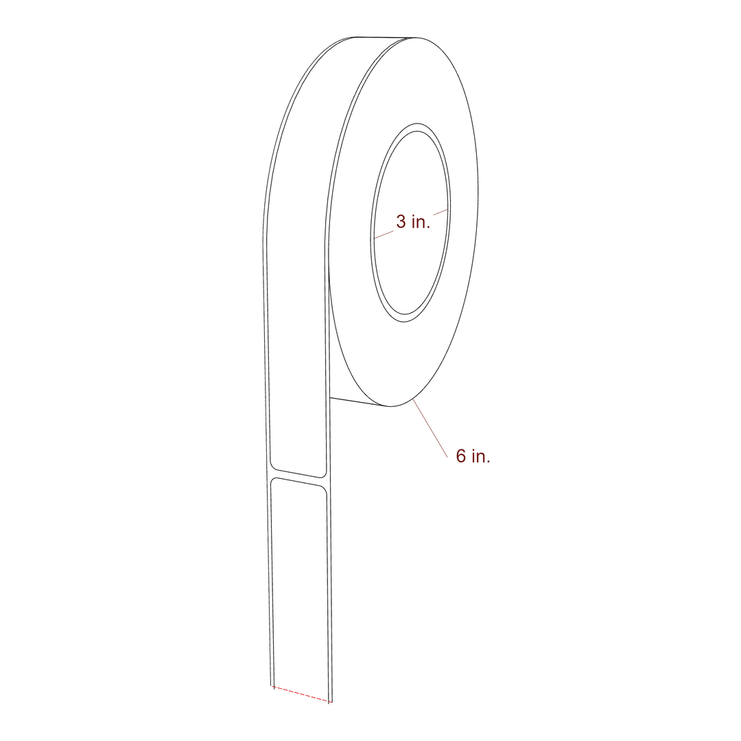 0.95" x 8" Rectangle Roll for Inkjet Printers; 0.95" x 8" Rectangle Label Diagram