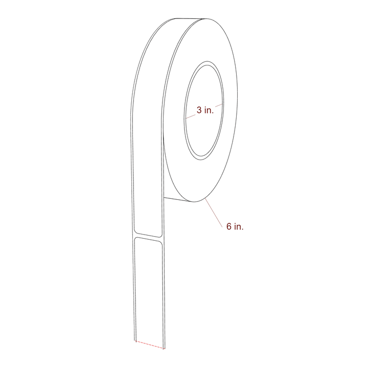 0.95" x 8" Rectangle Roll for Inkjet Printers; 0.95" x 8" Rectangle Label Diagram