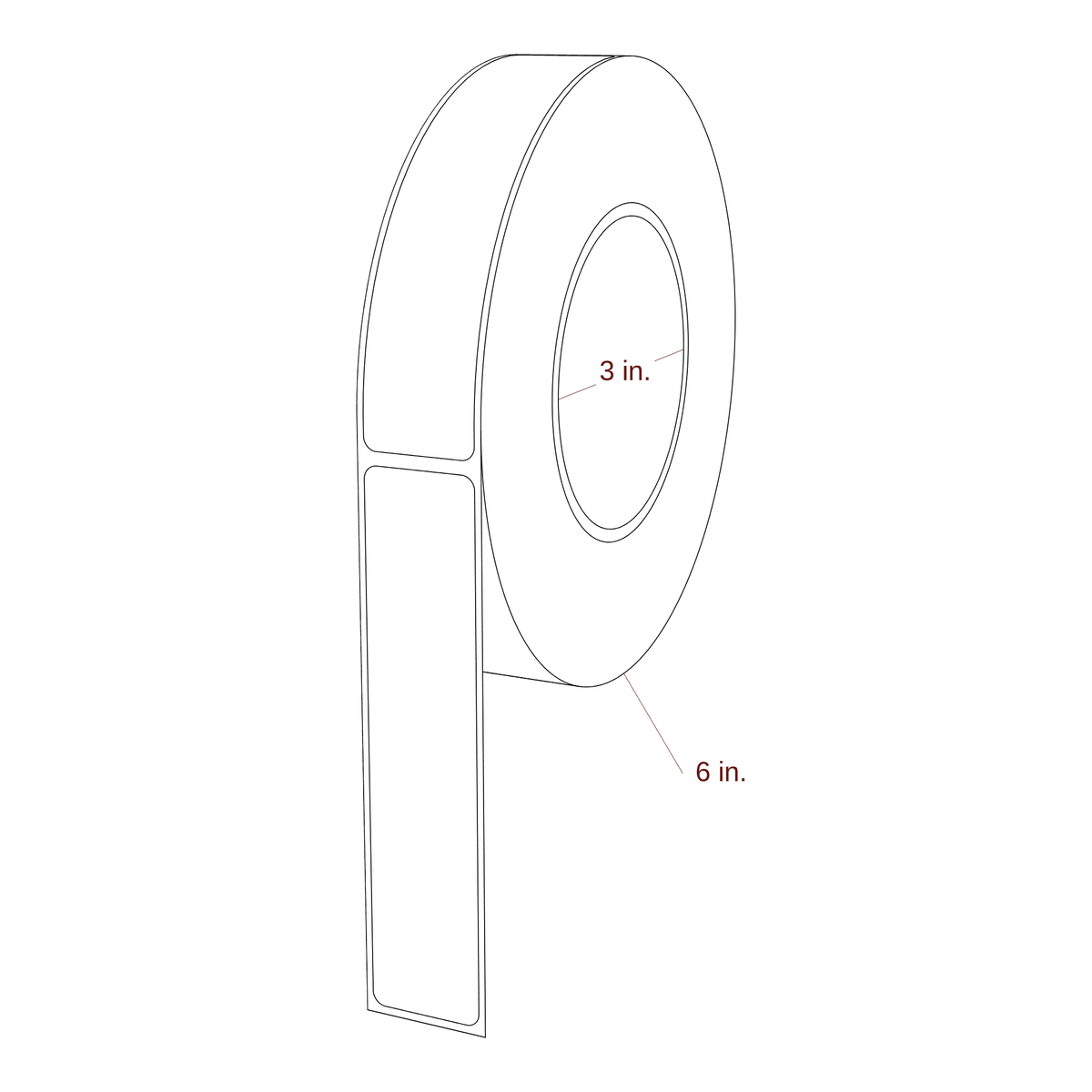 1.063" x 4.9375" Rectangle Roll for Epson ColorWorks Printers; 1.063" x 4.9375" Rectangle Label Diagram