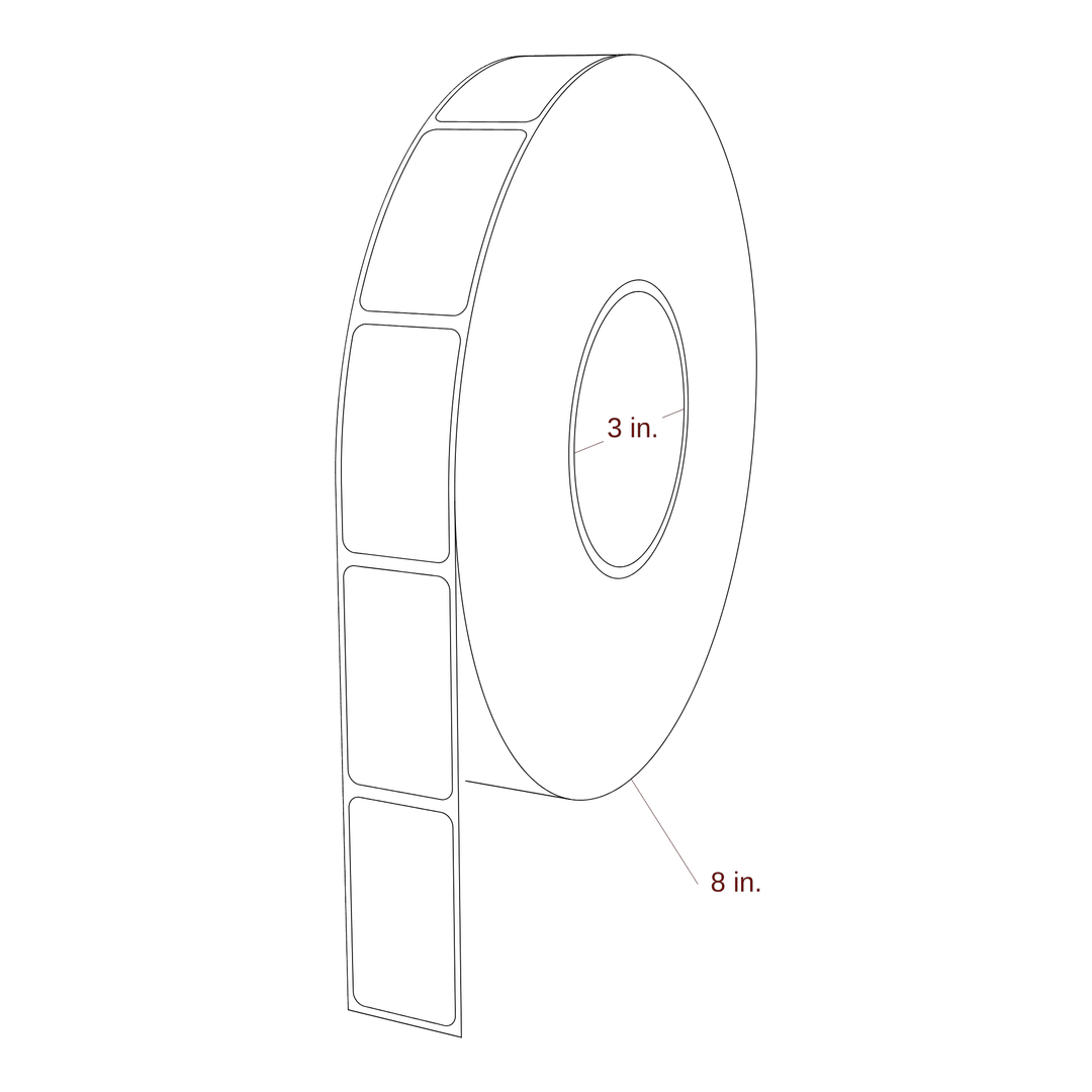 1.125" x 2.125" Rectangle Roll for Epson ColorWorks Printers; 1.125" x 2.125" Rectangle Label Diagram