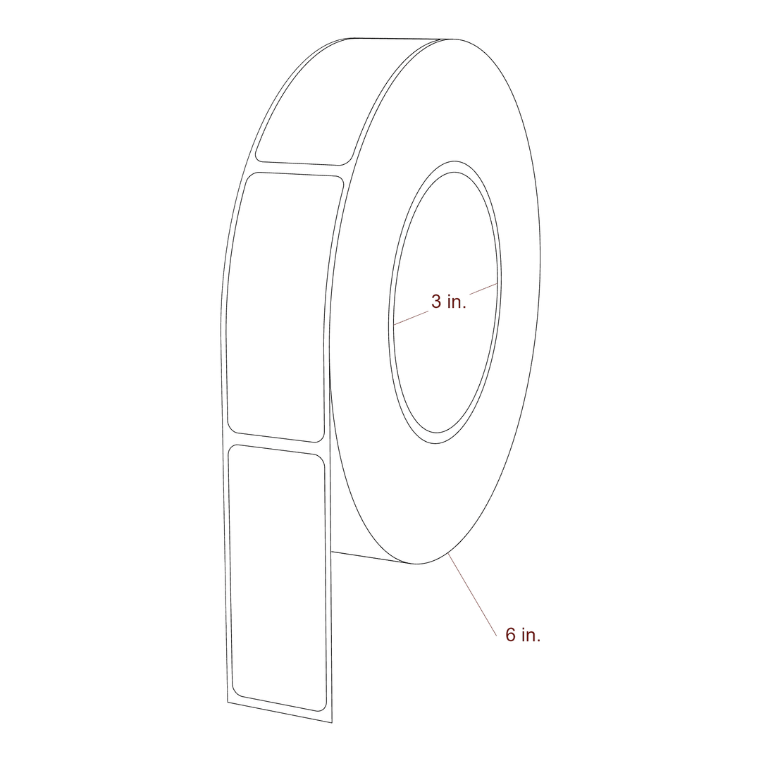 1.125" x 2.75" Rectangle Roll for Epson ColorWorks & Primera Printers; 1.125" x 2.75" Rectangle Label Diagram