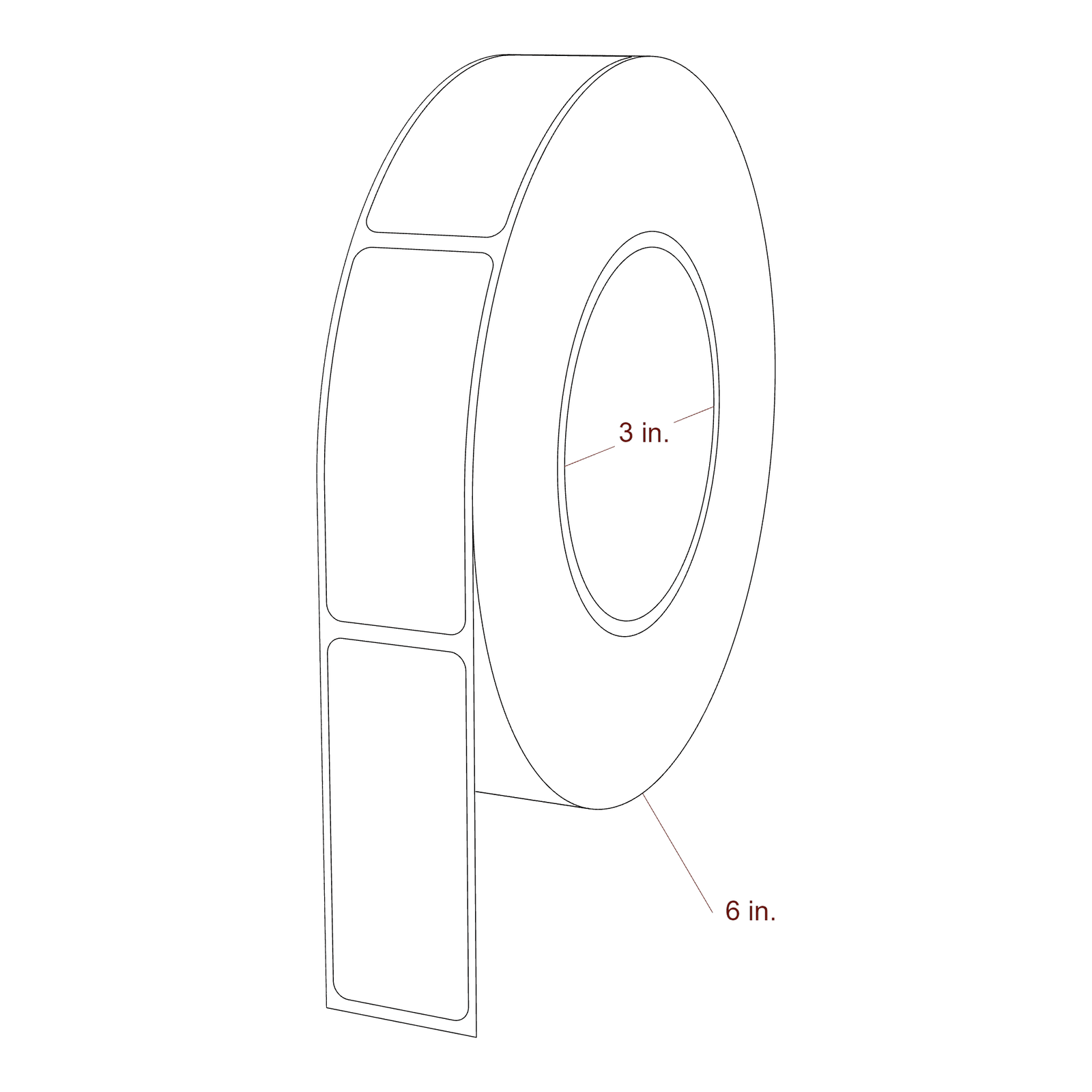 1.125" x 2.75" Rectangle Roll for Epson ColorWorks & Primera Printers; 1.125" x 2.75" Rectangle Label Diagram