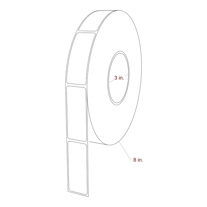 1.125" x 2.8125" Rectangle Roll for Epson ColorWorks Printers; 1.125" x 2.8125" Rectangle Label Diagram