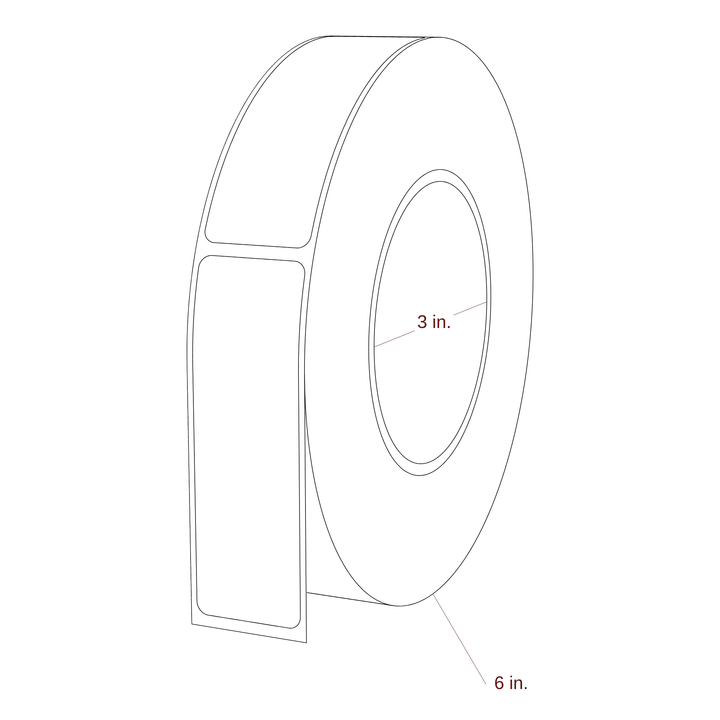 1.125" x 3.5" Rectangle Roll for Epson ColorWorks & Primera Printers; 1.125" x 3.5" Rectangle Label Diagram