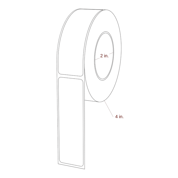 1.125" x 3.6875" Rectangle Roll for Epson ColorWorks & Primera Printers; 1.125" x 3.6875" Rectangle Label Diagram