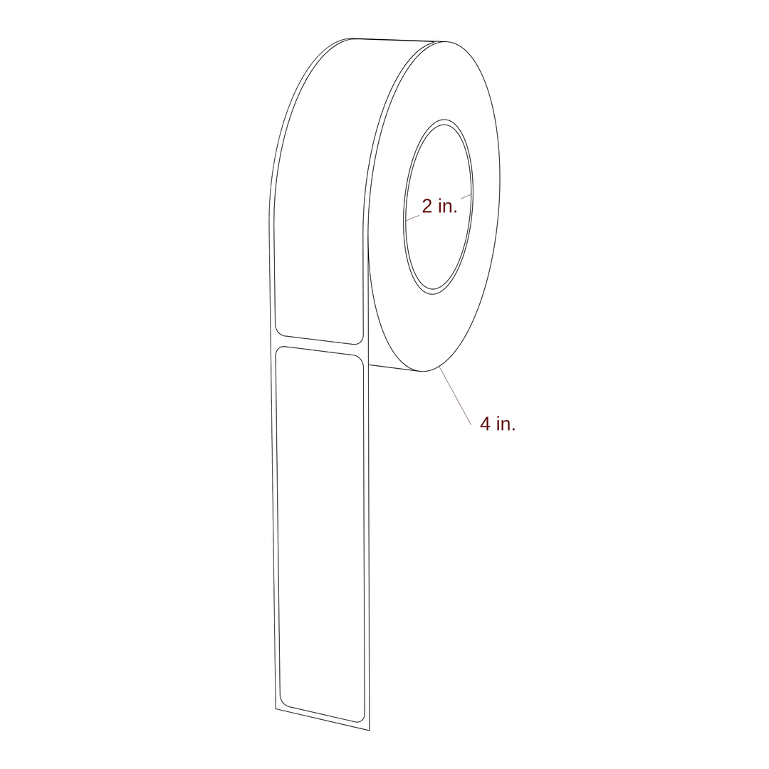1.125" x 4.4375" Rectangle Roll for Epson ColorWorks & Primera Printers; 1.125" x 4.4375" Rectangle Label Diagram
