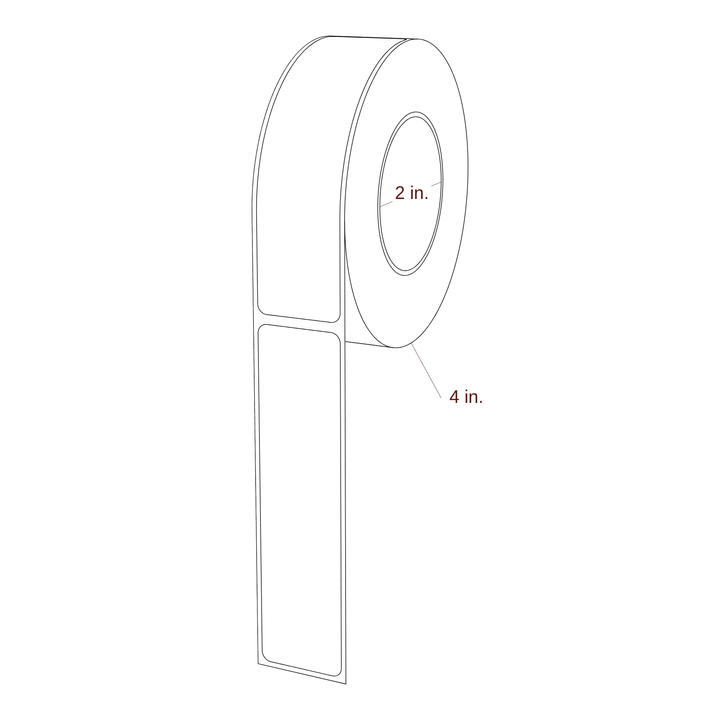 1.125" x 4.4375" Rectangle Roll for Epson ColorWorks & Primera Printers; 1.125" x 4.4375" Rectangle Label Diagram